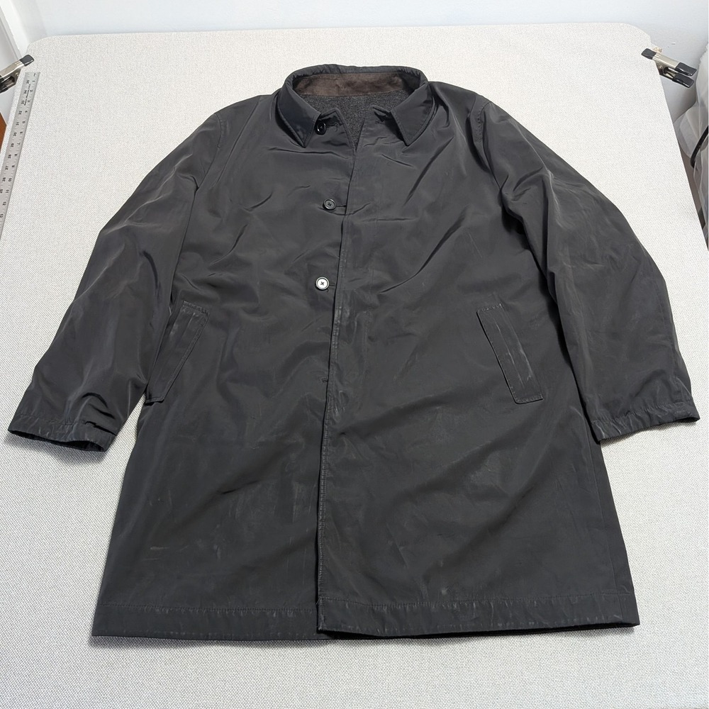 Cardinal of Canada Men's XXL Detachable Wool Cashmere Liner Rain Coat Dark Gray